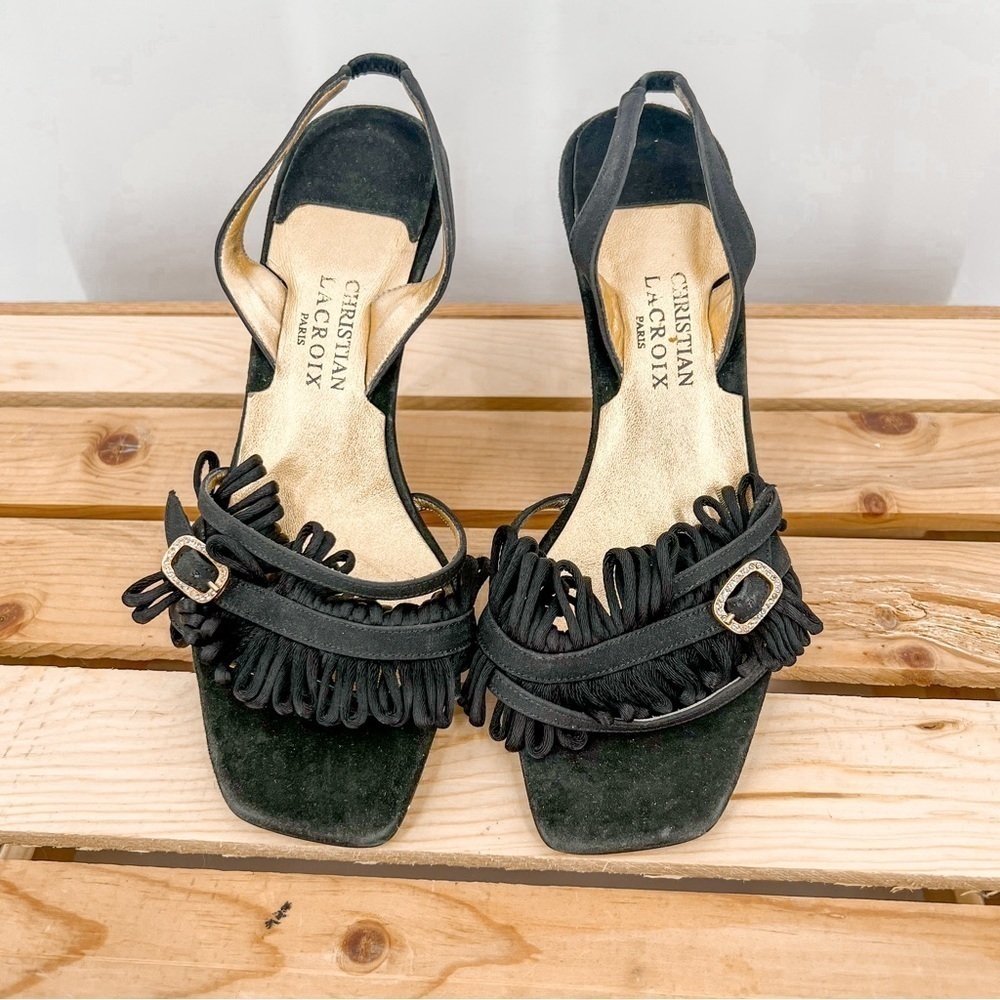 Christian Lacroix fringe sandals